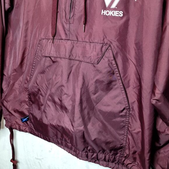 Vintage Virginia Tech Hokies Maroon Windbreaker Hooded Pullover Size Small - Picture 7 of 15